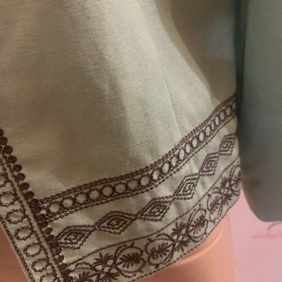 Positive Attitude. Size 12. Open Front Sequin Embroidered 3/4 Sleeve Jacket.AL - Picture 3 of 7